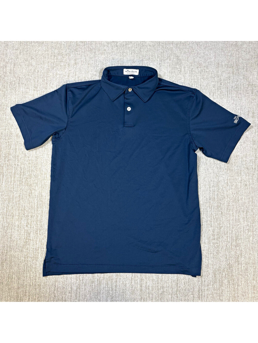 Peter Millar Summer Comfort Youth Boys L 11-12 Navy Golf Polo The Broadmoor Logo
